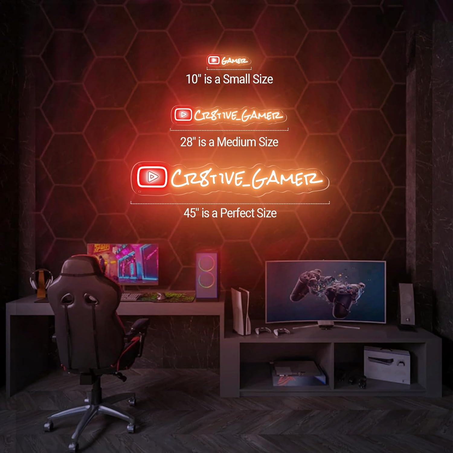 Custom Gamer Tag LED Sign - Personalized Neon Wall Art for Twitch & YouTube