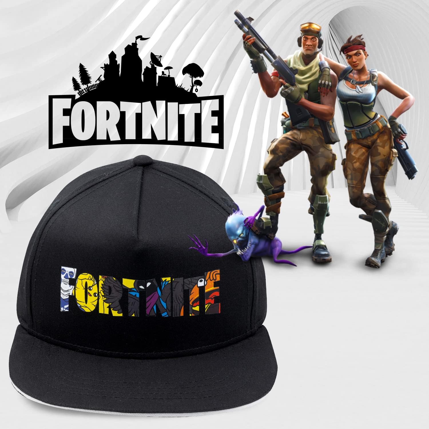 Fortnite Baseball Cap – Boys Fitted Hat With Flatbrim Cotton Design