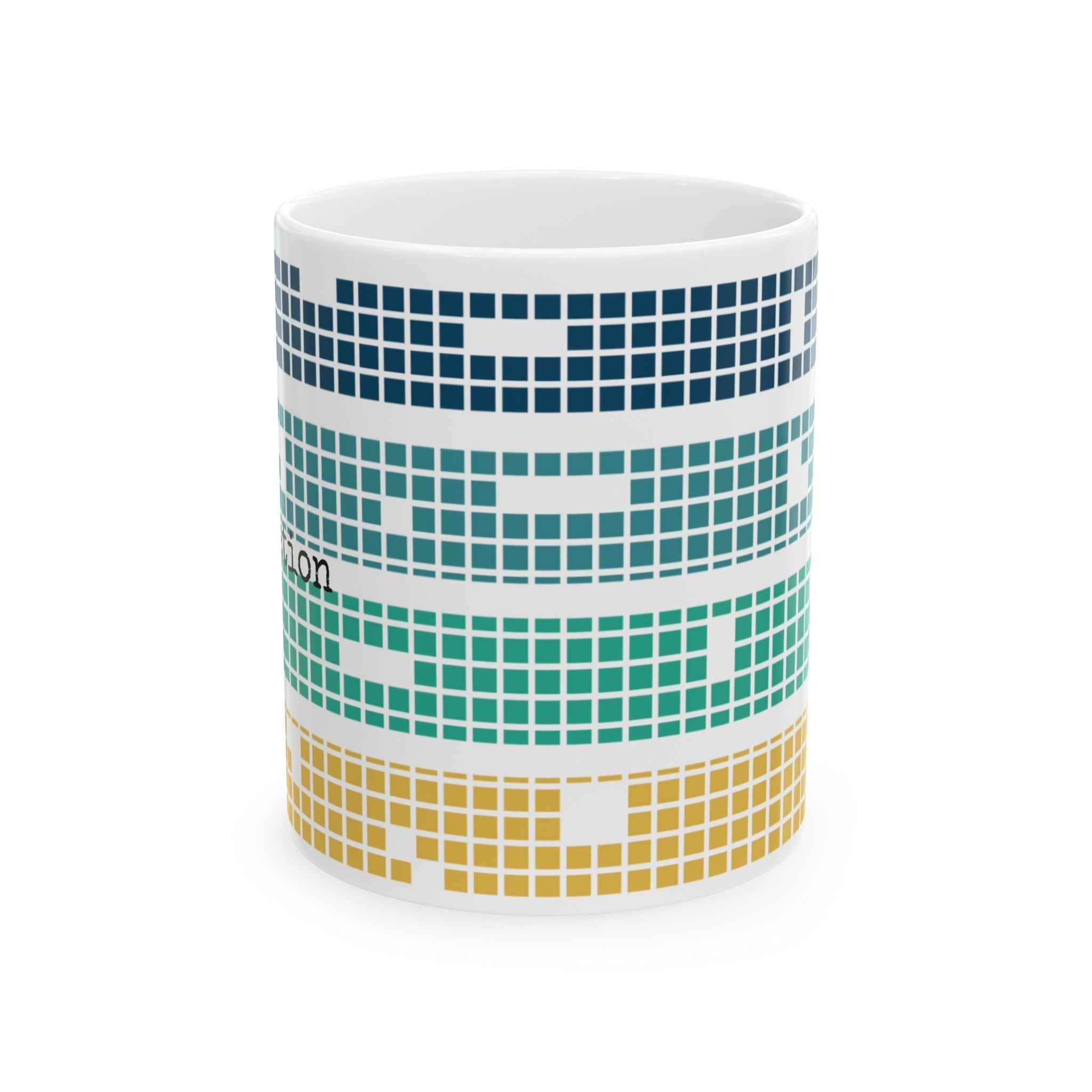 Meditation Mug - Tetris Inspired 11oz Ceramic Coffee Cup | Mindfulness Gift
