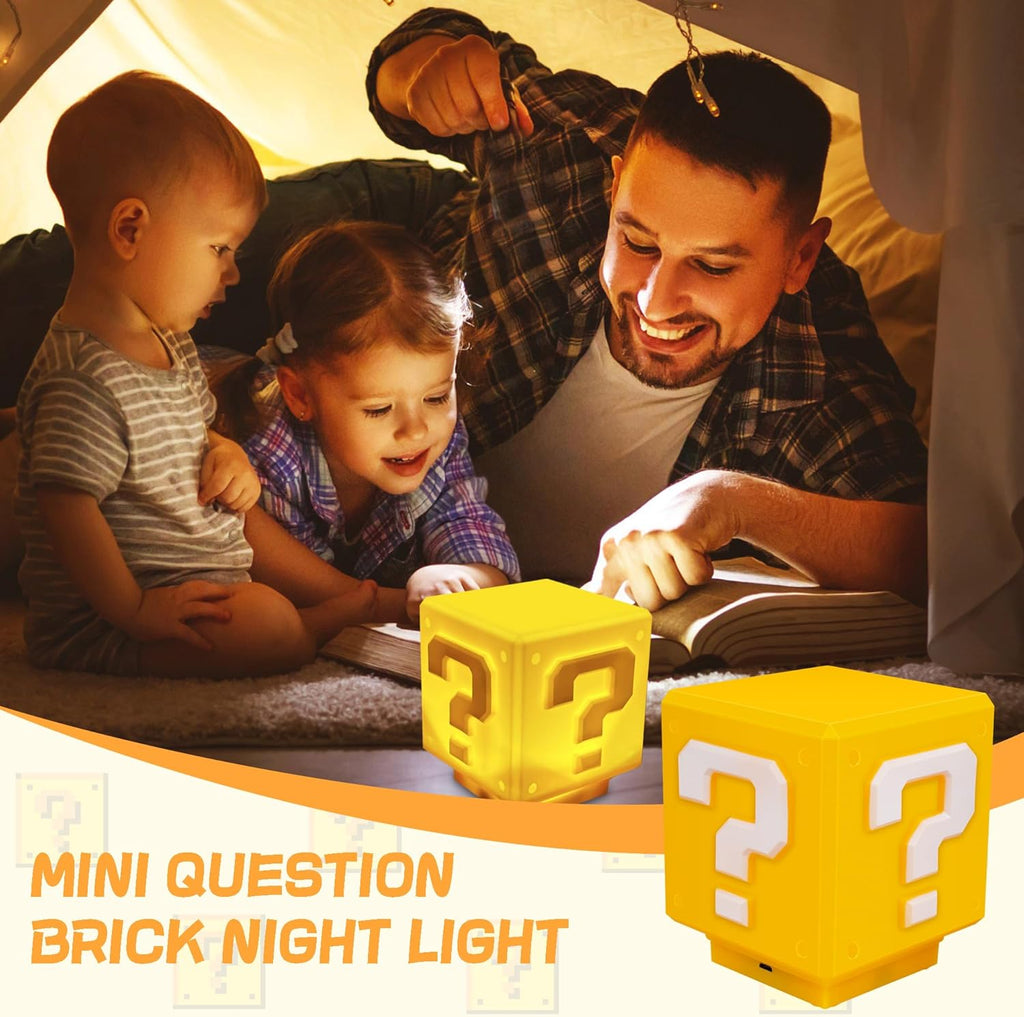 Super Bros Mini Night Light – USB Powered Kids Bedside Lamp with Classic Game Sound