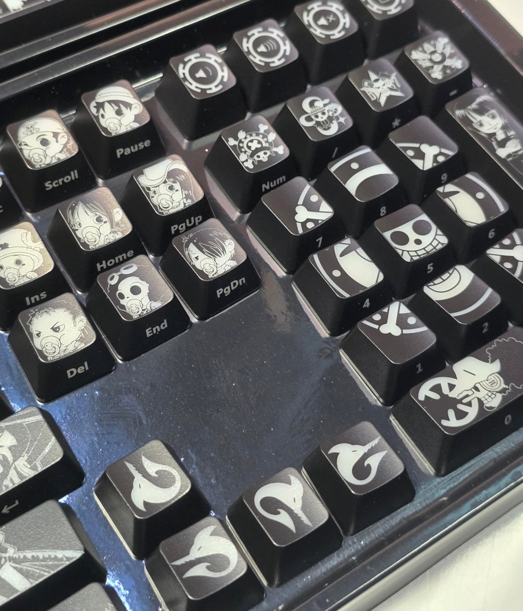 Computer keyborads PBT Dye Upgrade 68 Keycap Set Profile Keycaps Keyset with Puller for Cherry Mx Gateron Kailh Switch Mechanical Keyboard Japanese Anime Series (12-one Piece Zoro)