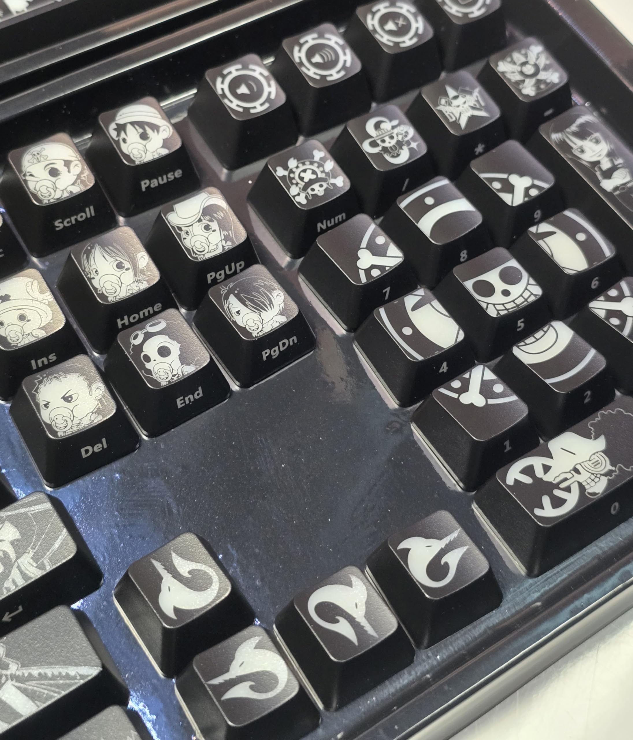 Computer keyborads PBT Dye Upgrade 68 Keycap Set Profile Keycaps Keyset with Puller for Cherry Mx Gateron Kailh Switch Mechanical Keyboard Japanese Anime Series (12-one Piece Zoro)