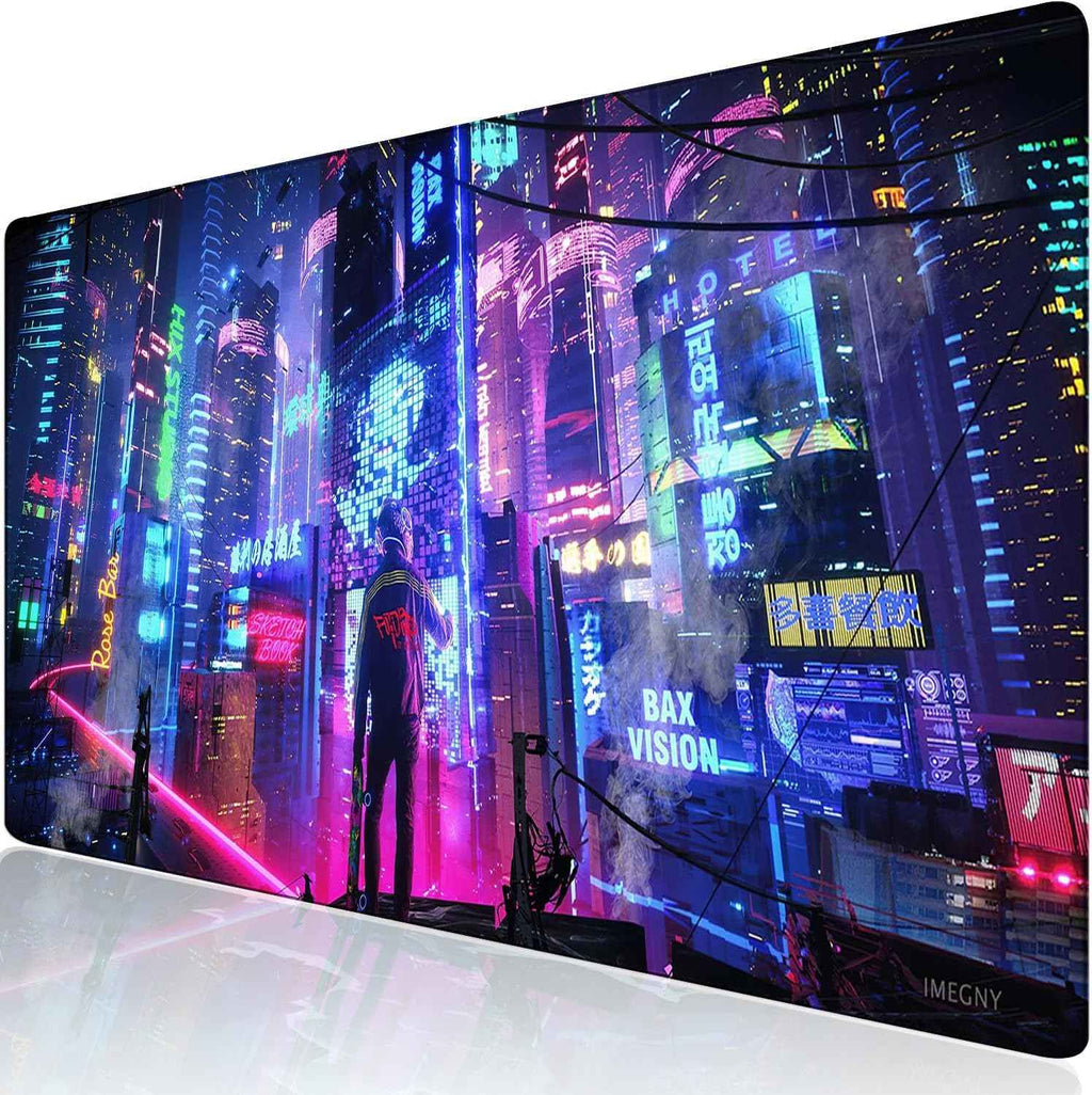 Extended Gaming Mouse Pad – Large Waterproof Mat with Stitched Edges & Non-Slip Rubber Base