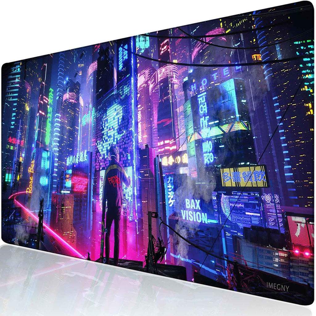 Extended Gaming Mouse Pad – Large Waterproof Mat with Stitched Edges & Non-Slip Rubber Base