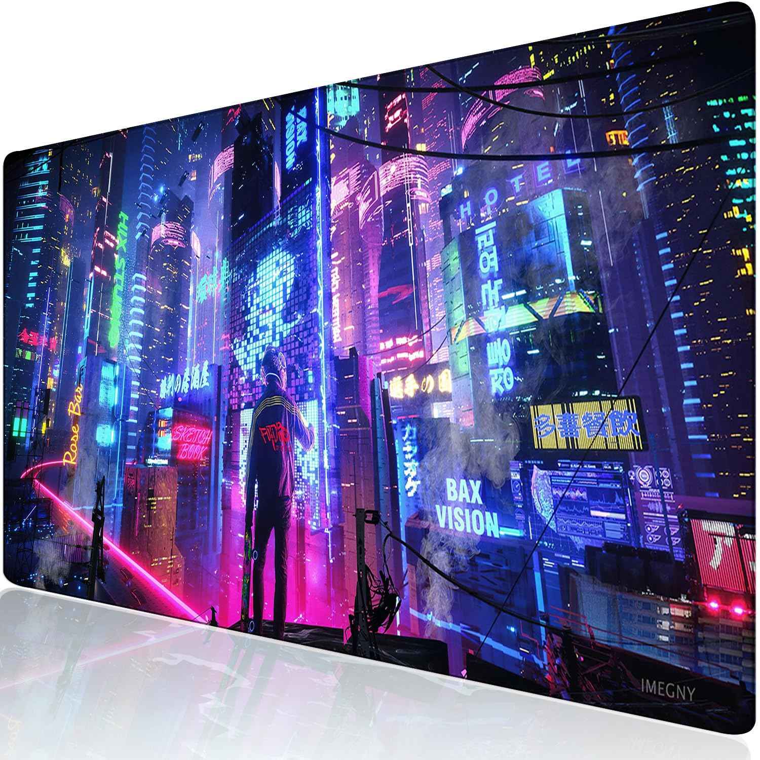 Extended Gaming Mouse Pad – Large Waterproof Mat with Stitched Edges & Non-Slip Rubber Base