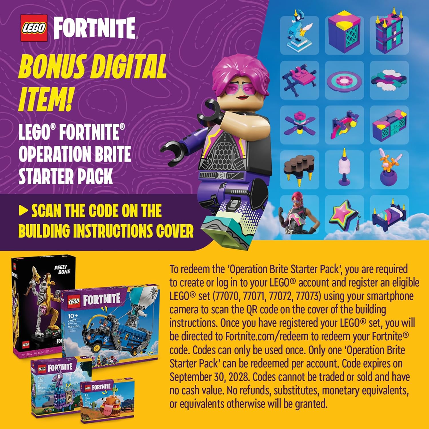 LEGO Fortnite Battle Bus – Collectible Toy Set with 9 Minifigures & Accessories