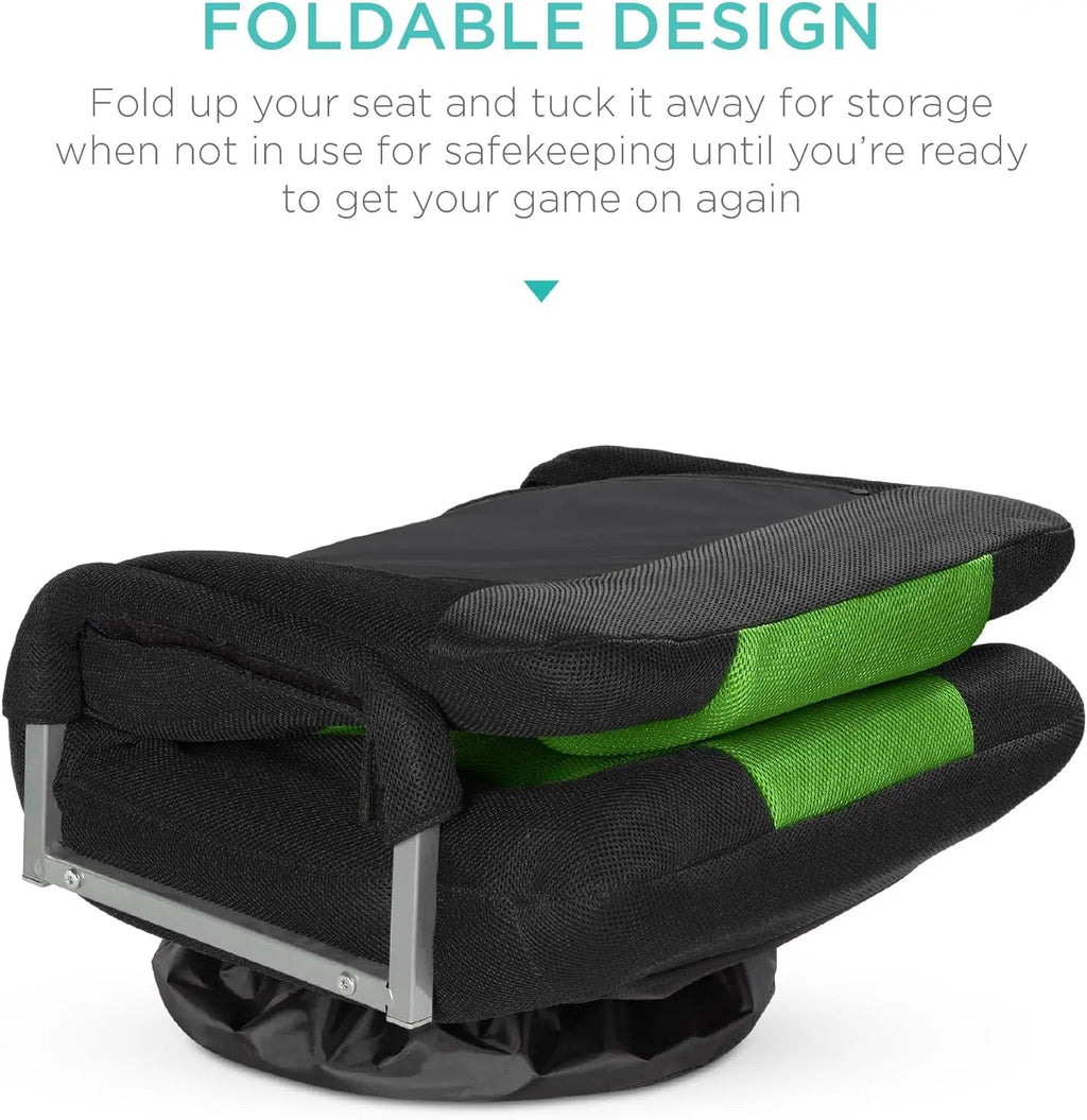 Best Choice Products Swivel Gaming Chair 360 Degree Multipurpose Floor Chair Rocker for TV, Reading, Playing Video Games w/Lumbar Support, Armrest Handles, Adjustable Backrest - Black/Red