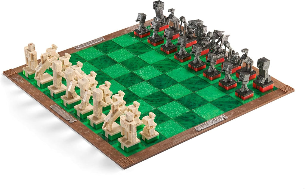 Minecraft Chess Set – Unique Wood Frame Board With Gaming Collectible Pieces