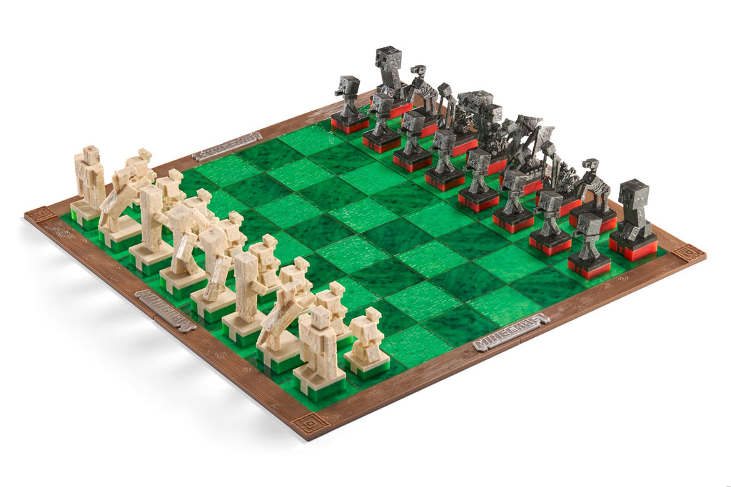 Minecraft Chess Set – Unique Wood Frame Board With Gaming Collectible Pieces