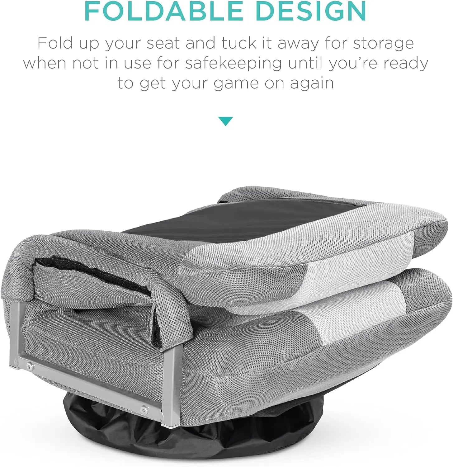 Best Choice Products Swivel Gaming Chair 360 Degree Multipurpose Floor Chair Rocker for TV, Reading, Playing Video Games w/Lumbar Support, Armrest Handles, Adjustable Backrest - Black/Red