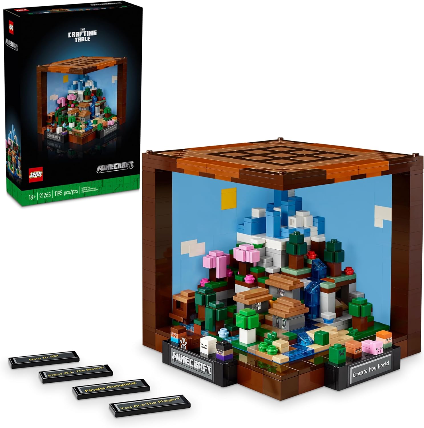LEGO Minecraft Set – 15th Anniversary Crafting Table with Biome Models & Figures