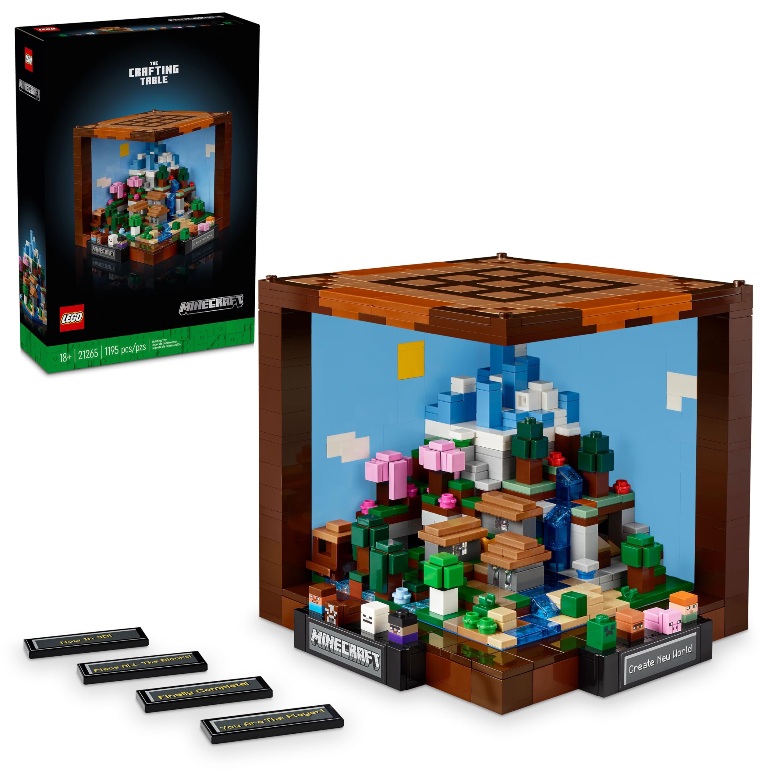 LEGO Minecraft Set – 15th Anniversary Crafting Table with Biome Models & Figures