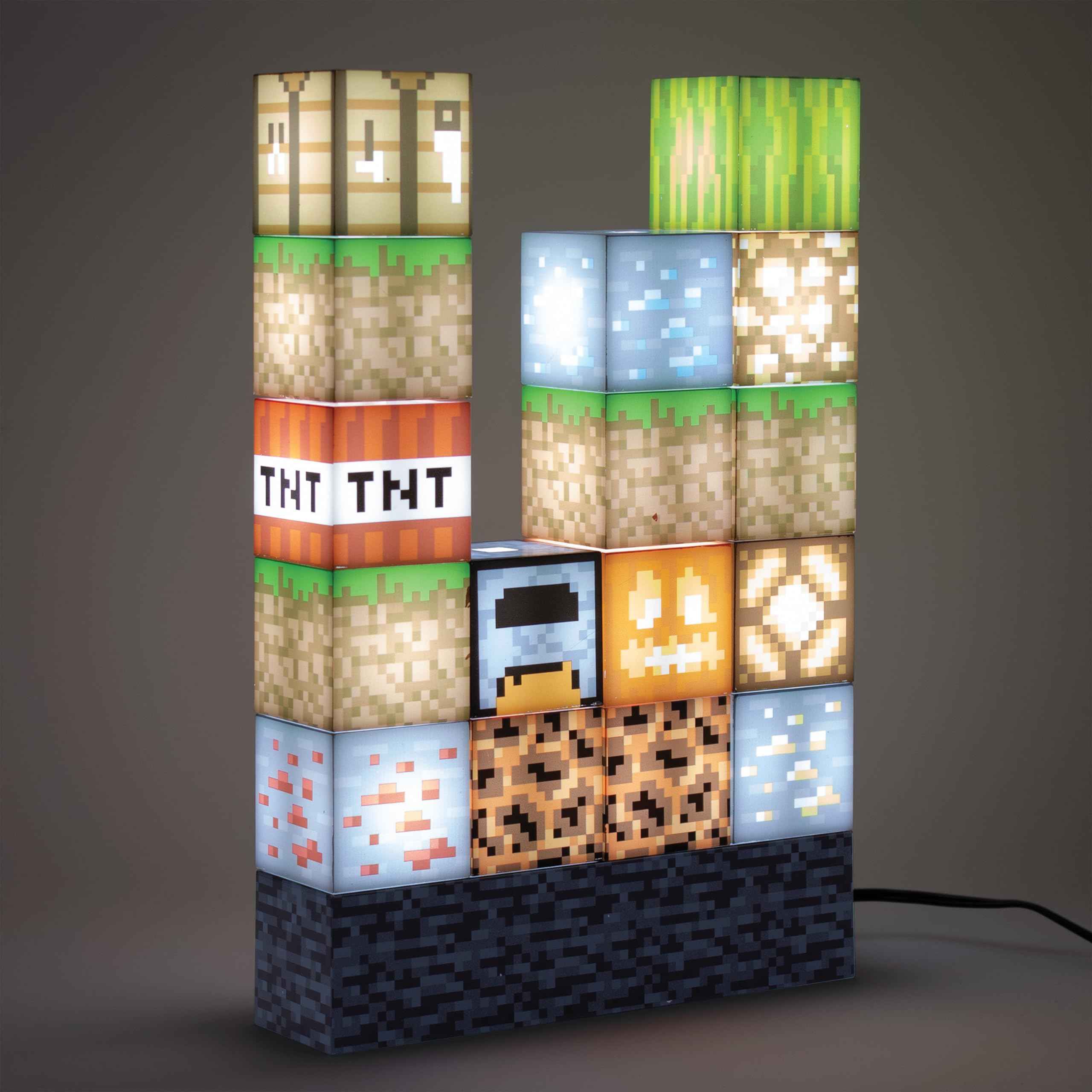 Minecraft Night Light – LED Block Lamp | Custom Stackable Light Blocks for Gaming Room