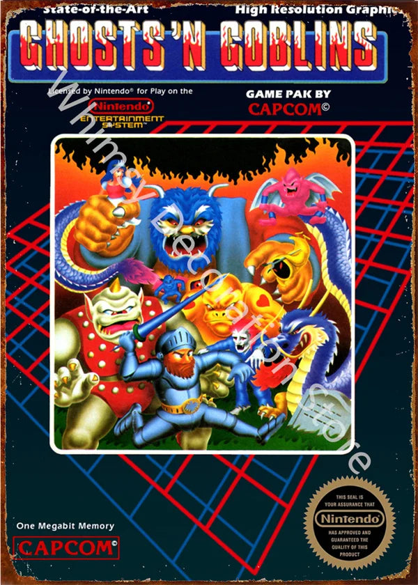 Anime Retro Video Game Metal Tin Sign - Wall Decor for Home Room