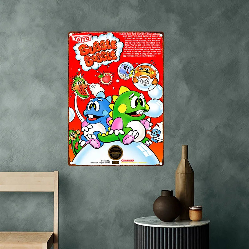 Anime Retro Video Game Metal Tin Sign - Wall Decor for Home Room