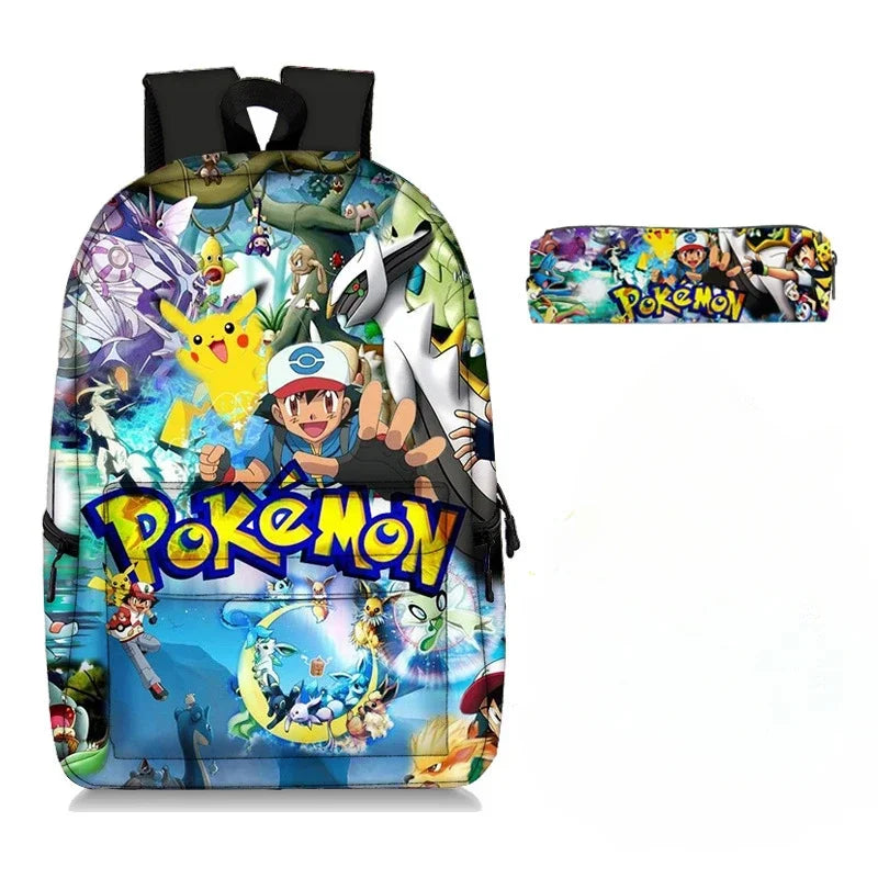Pokémon Pikachu Backpack Student School Bag Pencil Case