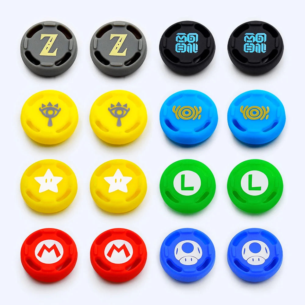8pcs Soft Silicone Cute Cartoon Thumb Stick Grips Cap For Switch Oled Joy Con Controller NS Lite Joystick Cover Protector