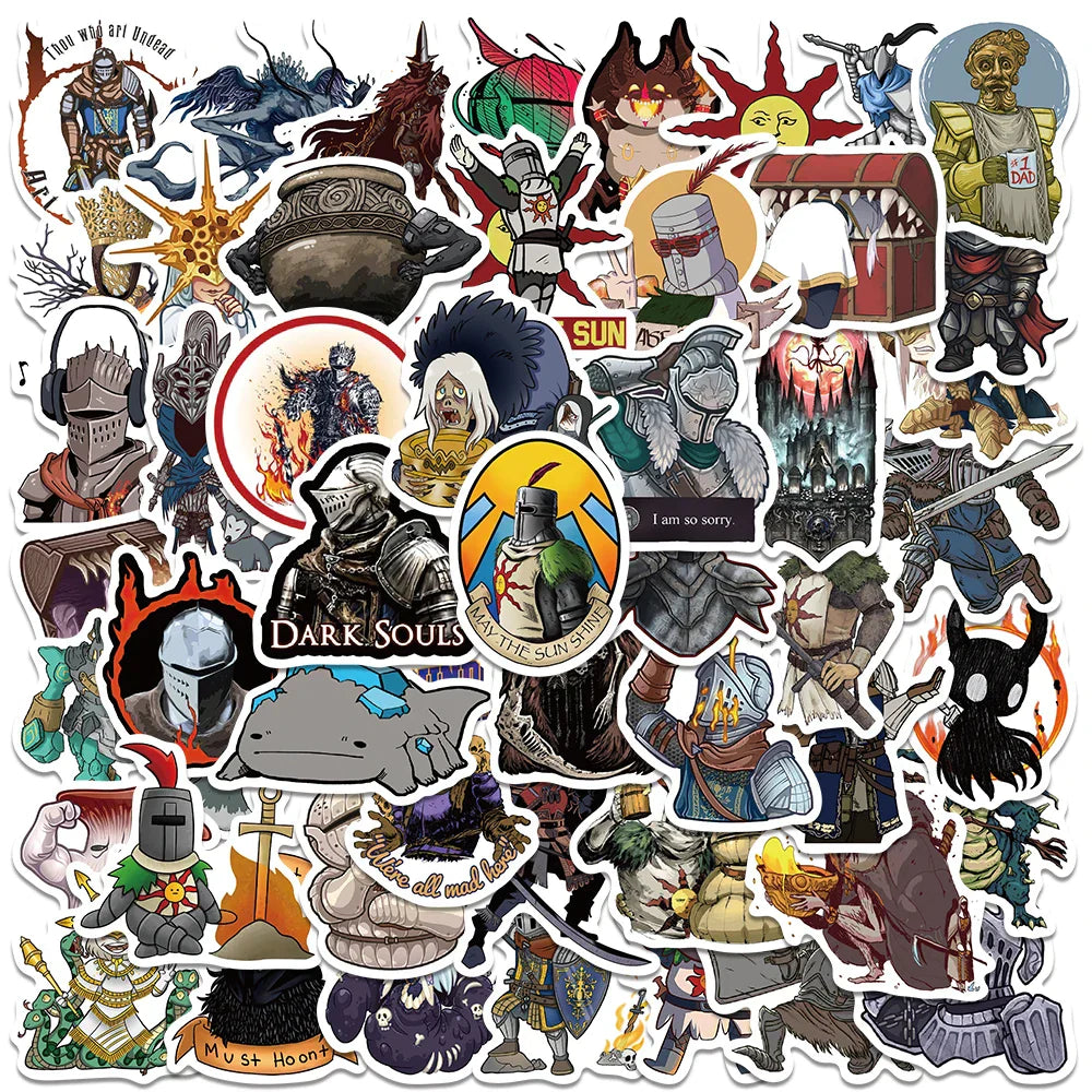 Dark Souls Stickers – Waterproof Vinyl Decal Set | Durable Gamer Collectible Pack