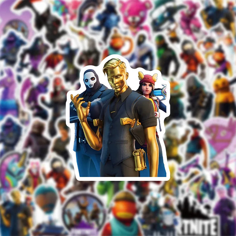 Fortnite Game Stickers - 50pcs PVC Decorative Gaming Sticker Set | Bandai