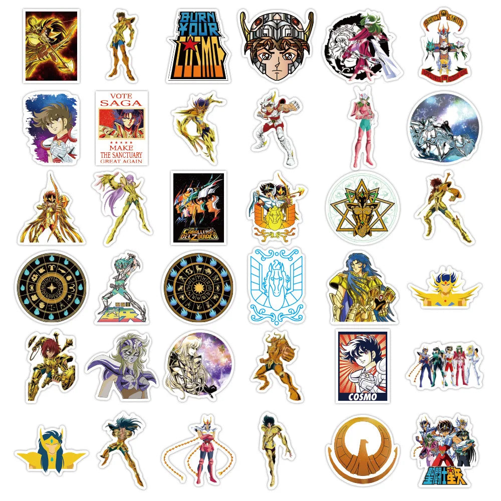 Saint Seiya Stickers - Waterproof Vinyl Anime Laptop Decals | Bronze & Gold Saints