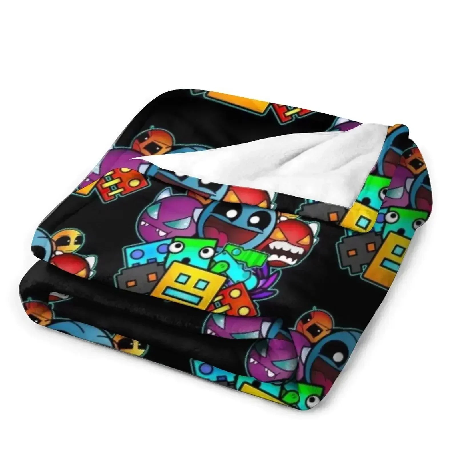 Geometry Dash Throw Blanket – Soft Geometric Gaming Throw For Cozy Snuggle