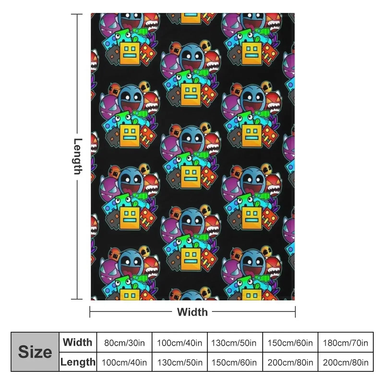 Geometry Dash Throw Blanket – Soft Geometric Gaming Throw For Cozy Snuggle