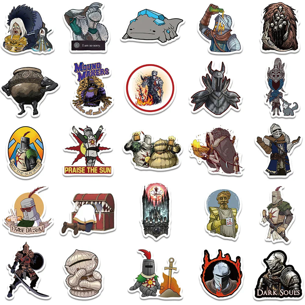 Dark Souls Stickers – Waterproof Vinyl Decal Set | Durable Gamer Collectible Pack