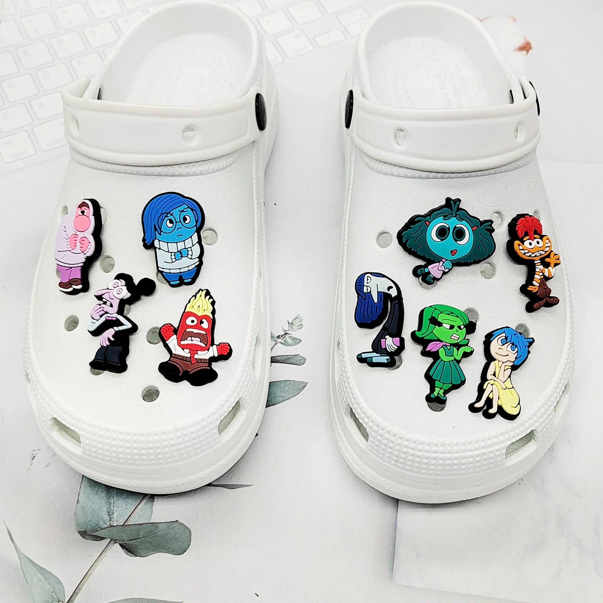 Inside Out Croc Charms – 9 Piece Disney Shoe Accessories Set | Playful Emotional Decorations