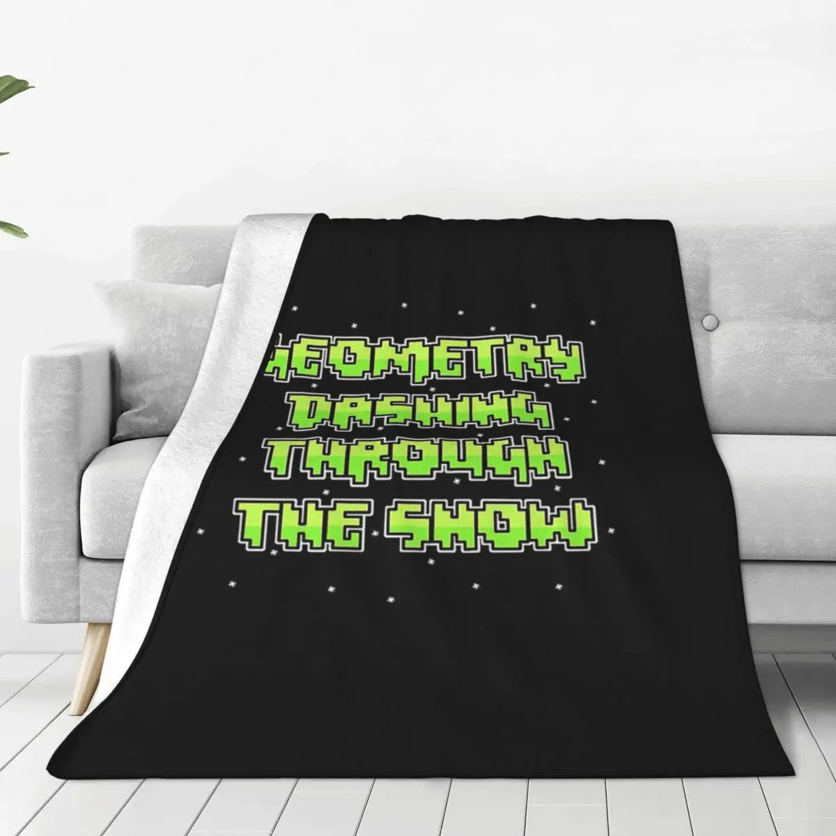 Geometry Dash Winter Throw Blanket