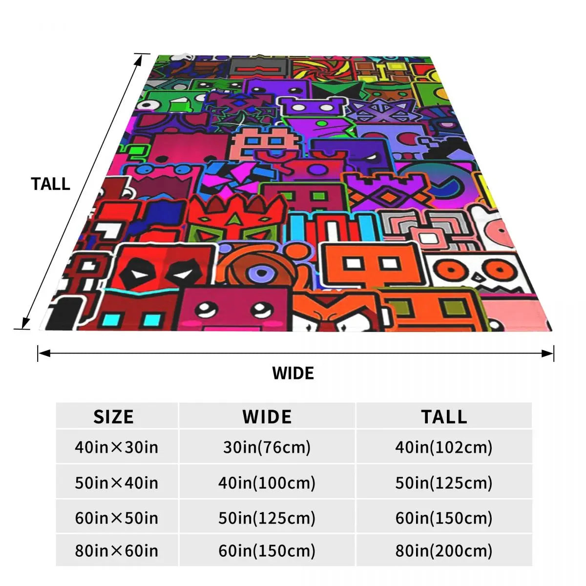 Geometry Dash Winter Throw Blanket