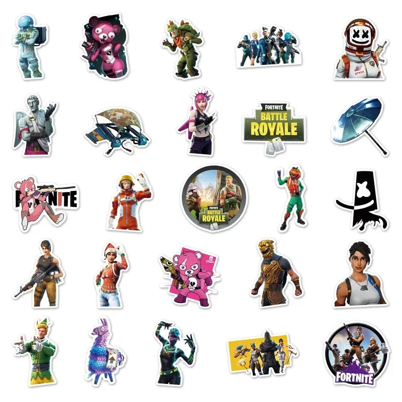 Fortnite Character Stickers - Laptop Decal Collection Featuring Waterproof Vinyl & Graffiti Art