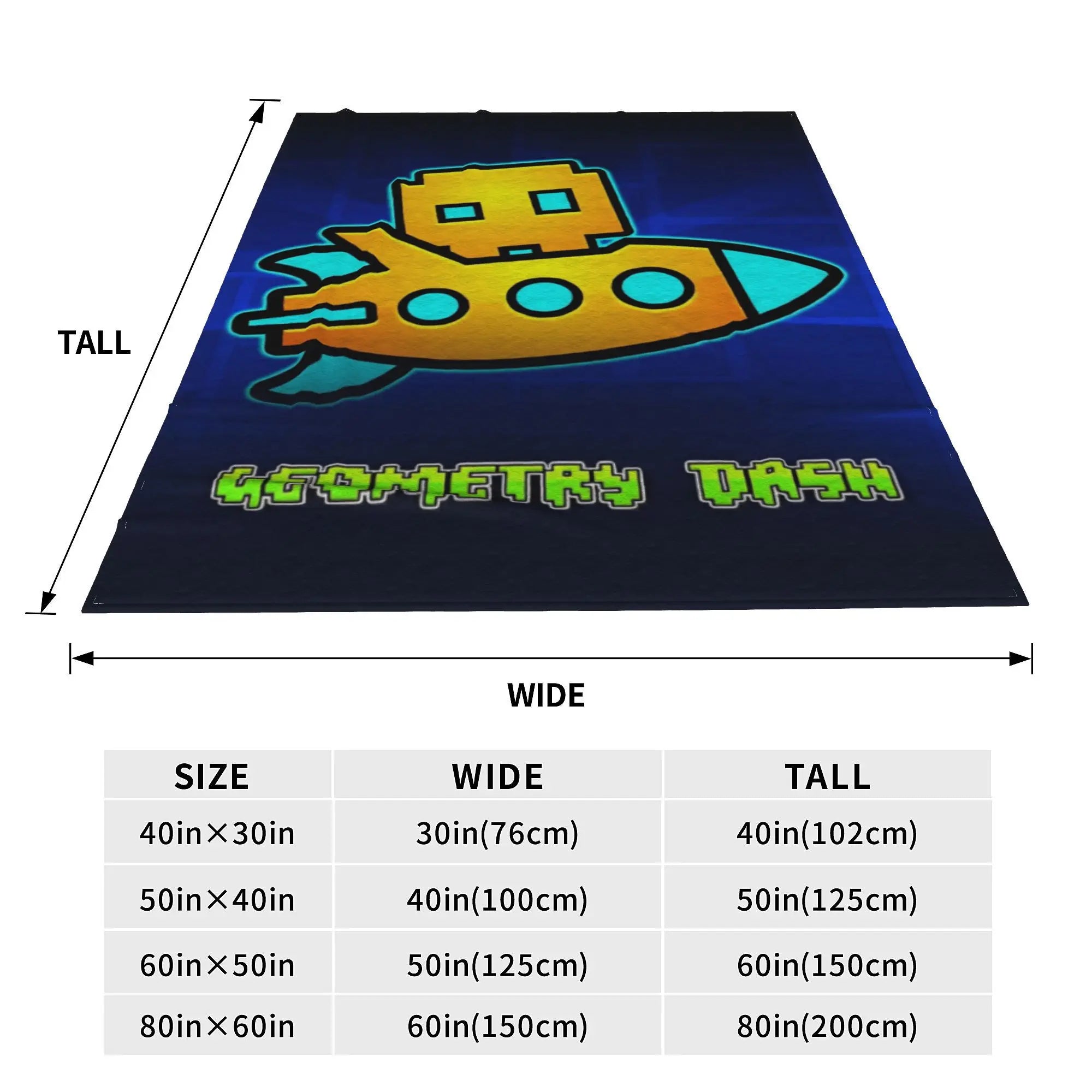 Geometry Dash Blanket - Ultra-Soft Flannel Throw for Cozy Bedroom Comfort