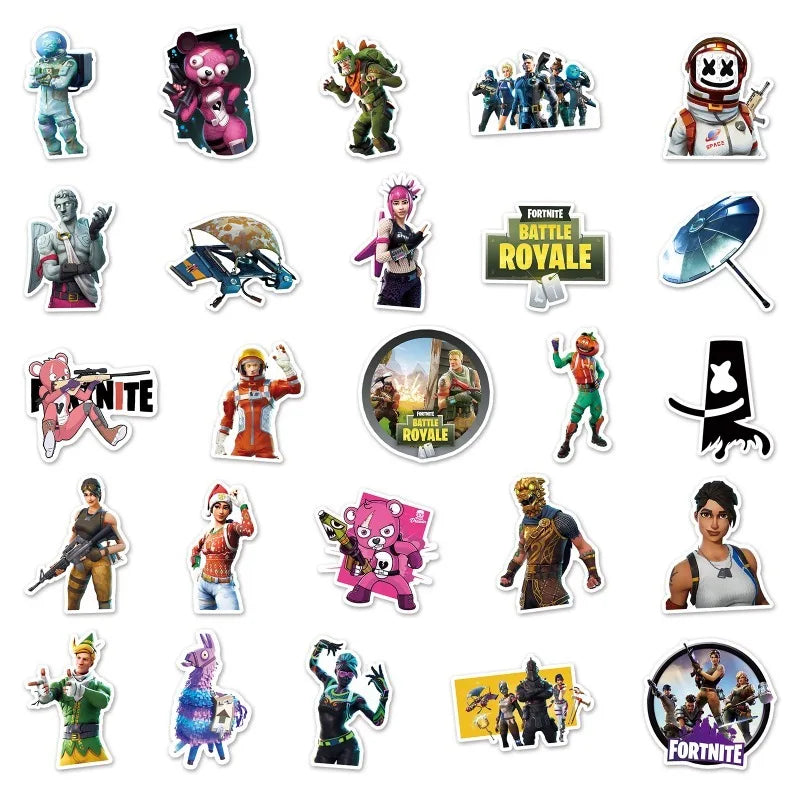 Fortnite Stickers - Premium Quality Gamer Decal Set | Vibrant Laptop & Water Bottle Stickers
