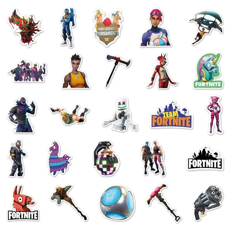 Fortnite Character Stickers - Laptop Decal Collection Featuring Waterproof Vinyl & Graffiti Art