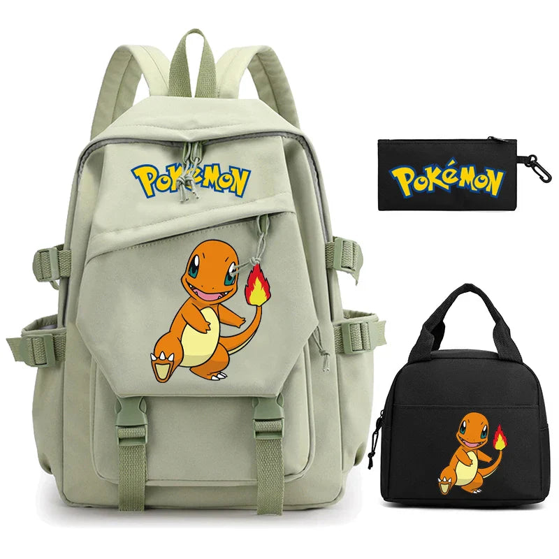 3-Piece Set: Pokemon Backpack School Bookbags