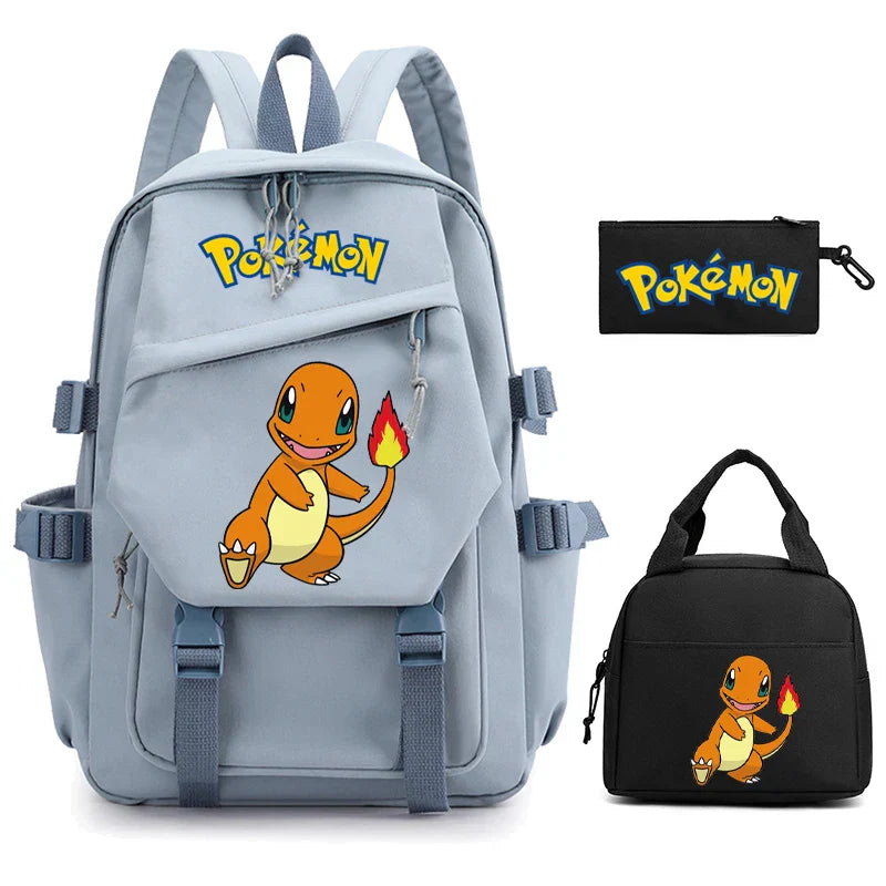 3-Piece Set: Pokemon Backpack School Bookbags
