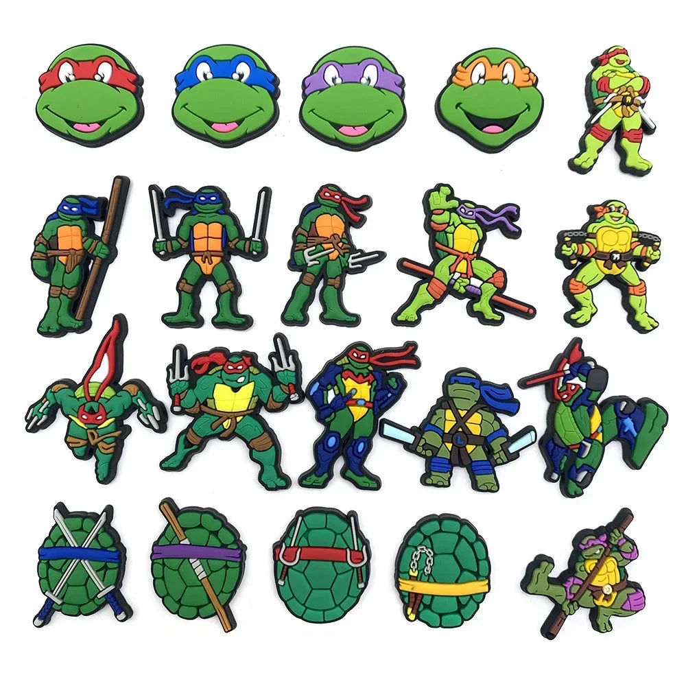 20-Piece Set of Cartoon Ninja Turtle Shoe Charms