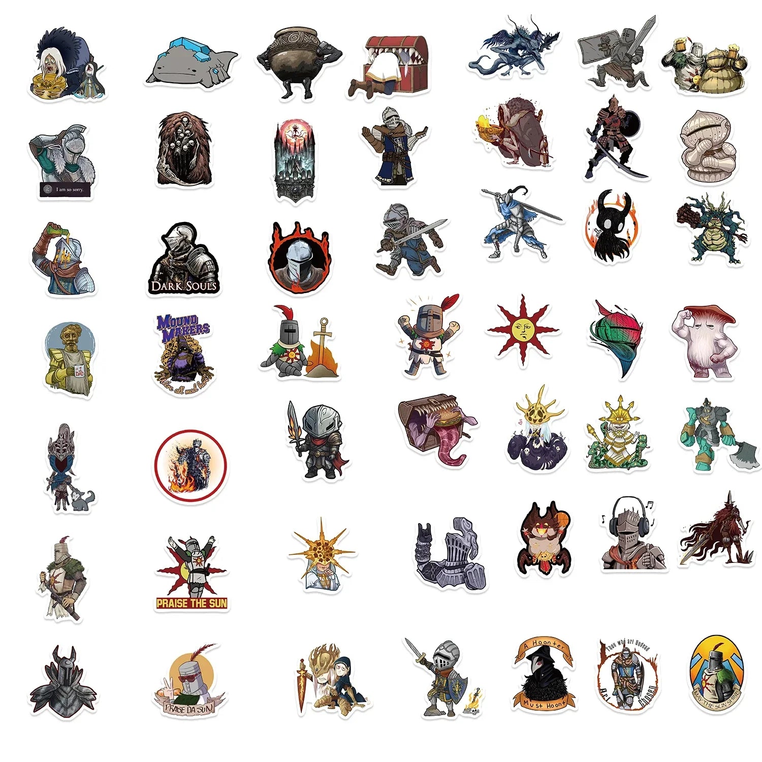 Dark Souls Stickers – 50PCS Waterproof Vinyl Decals | Durable Gaming Laptop Stickers