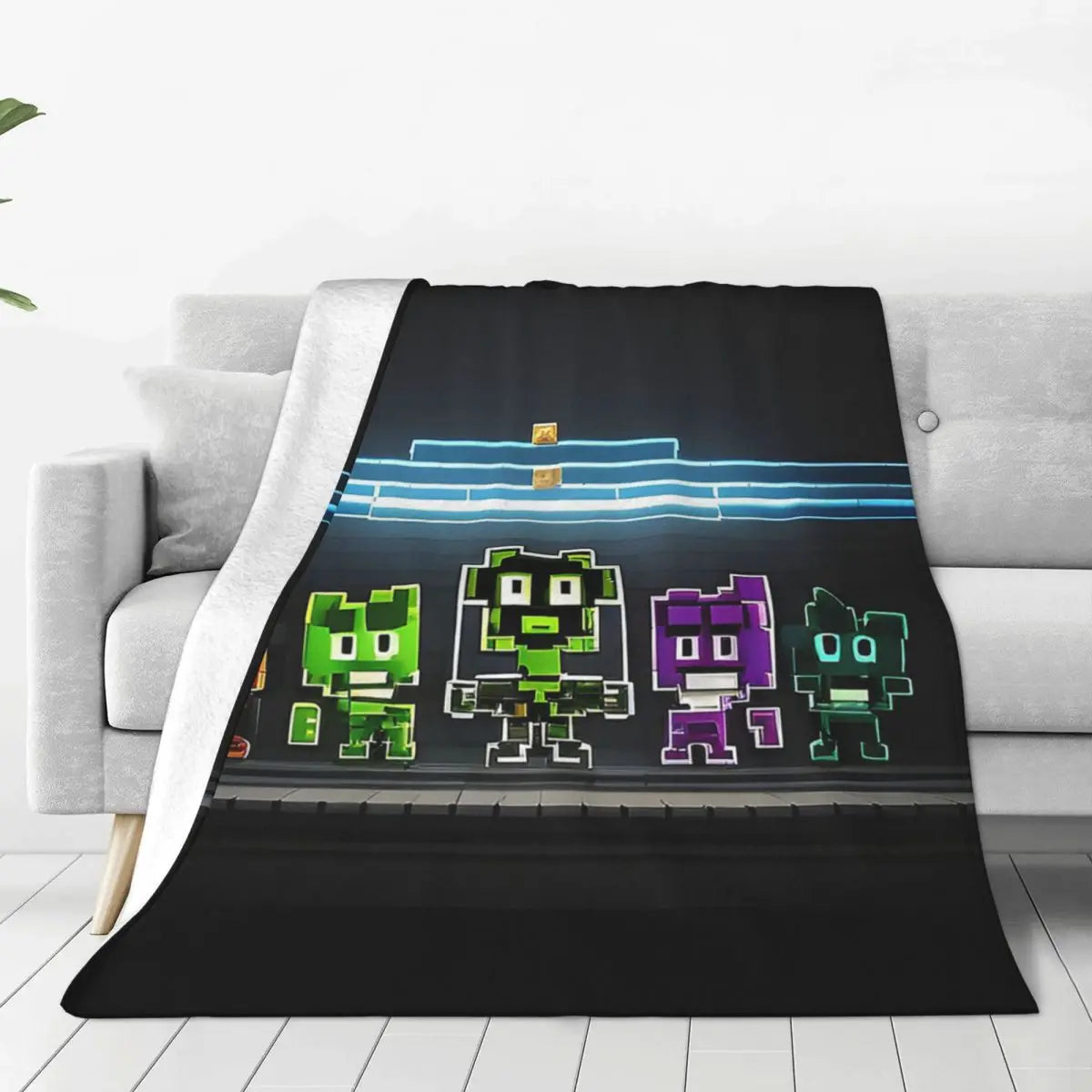 Geometry Dash Winter Throw Blanket