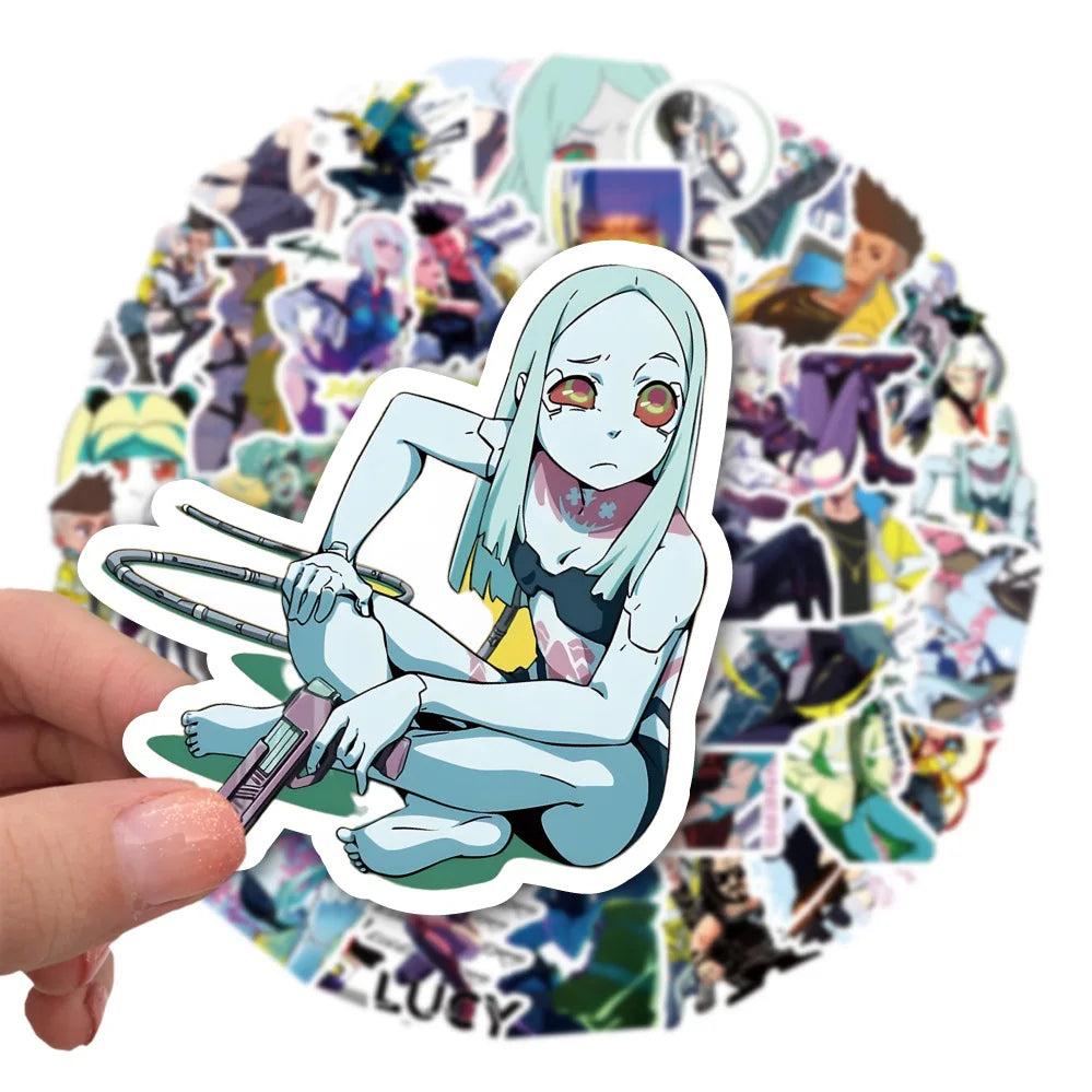 Cyberpunk Edgerunners Stickers – 60PCS Durable Vinyl Decal Set for Laptops & Water Bottles