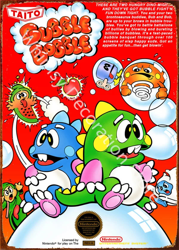 Anime Retro Video Game Metal Tin Sign - Wall Decor for Home Room