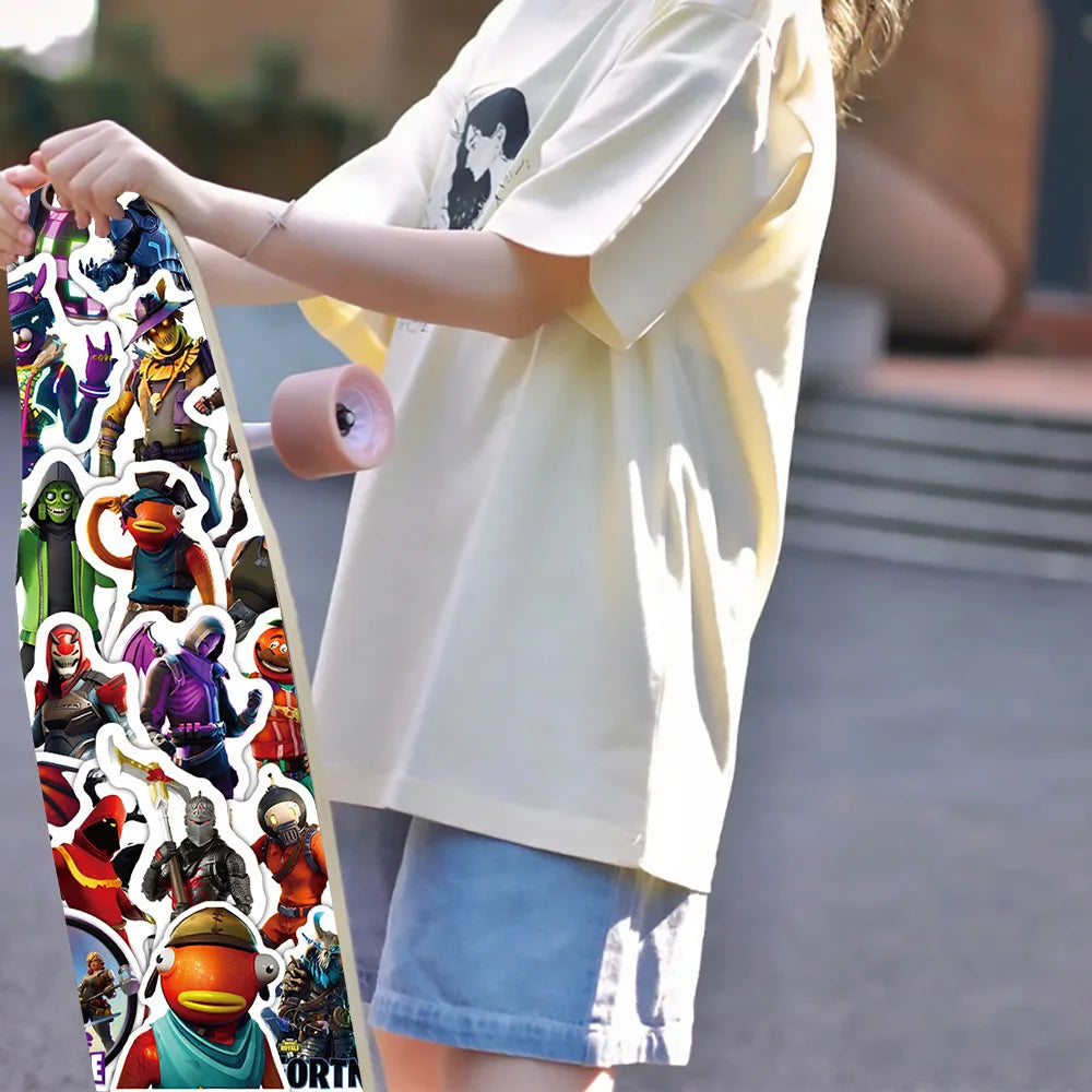 Fortnite Game Stickers - 50pcs PVC Decorative Gaming Sticker Set | Bandai