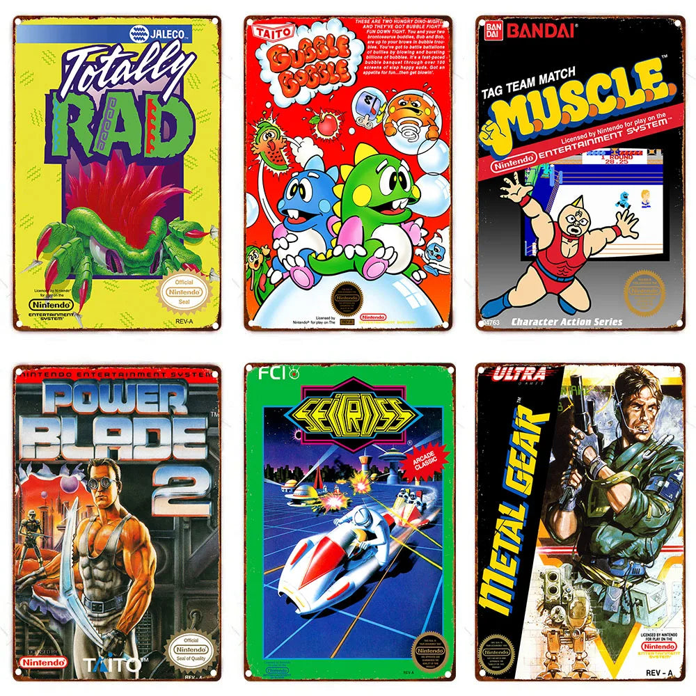 Anime Retro Video Game Metal Tin Sign - Wall Decor for Home Room
