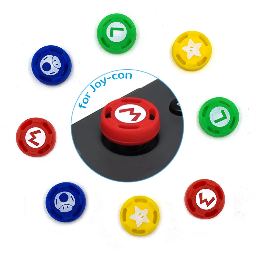 8pcs Soft Silicone Cute Cartoon Thumb Stick Grips Cap For Switch Oled Joy Con Controller NS Lite Joystick Cover Protector