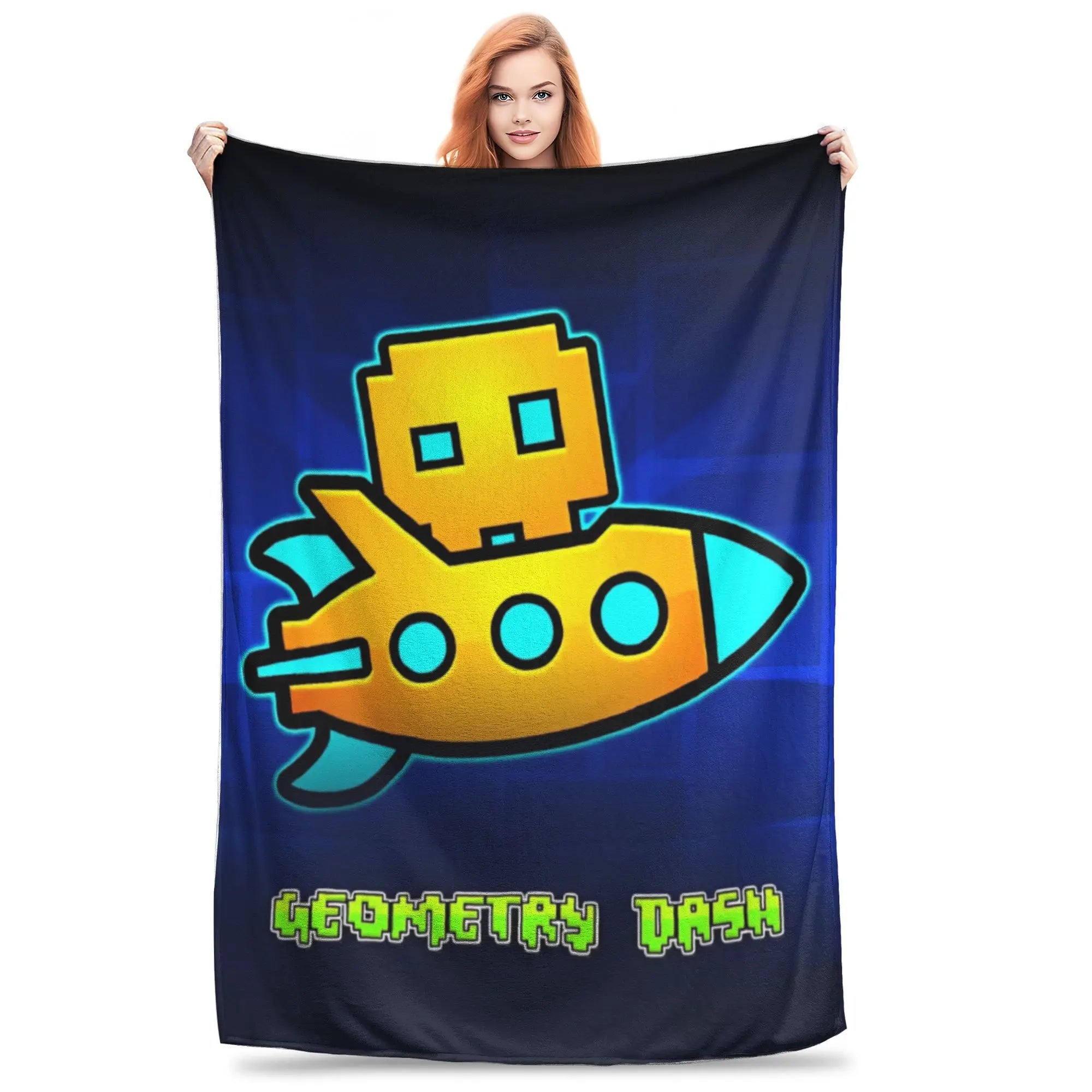 Geometry Dash Blanket - Ultra-Soft Flannel Throw for Cozy Bedroom Comfort