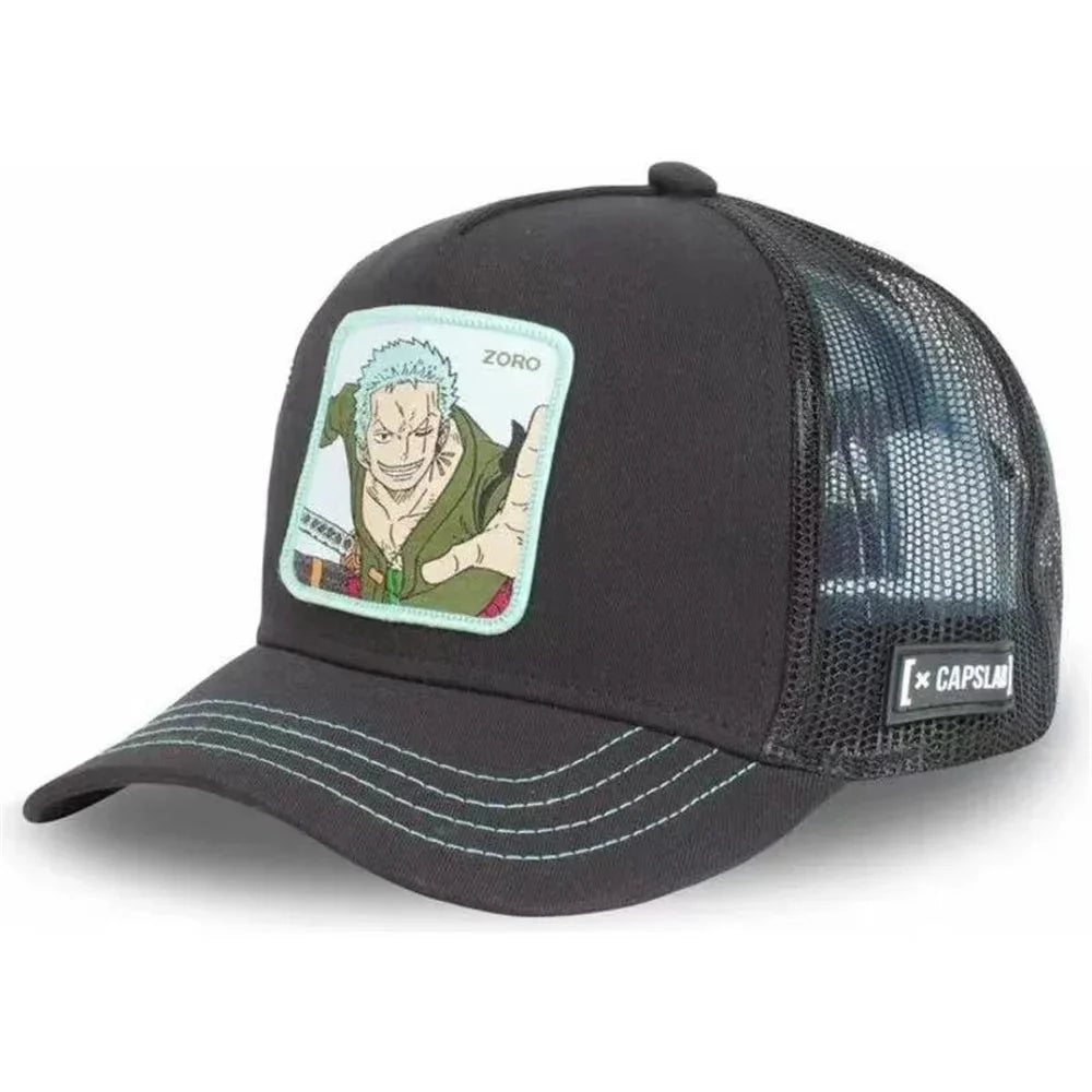One Piece Baseball Cap – Vibrant Anime Snapback Hat with Monkey D Luffy & Zoro Design