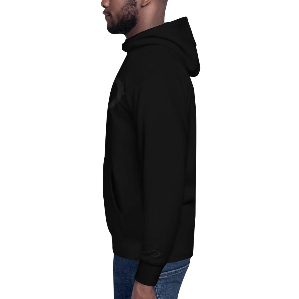 Embroidered Unisex Hoodie - Black Hoodie With Pouch Pocket | Soft Cotton Blend