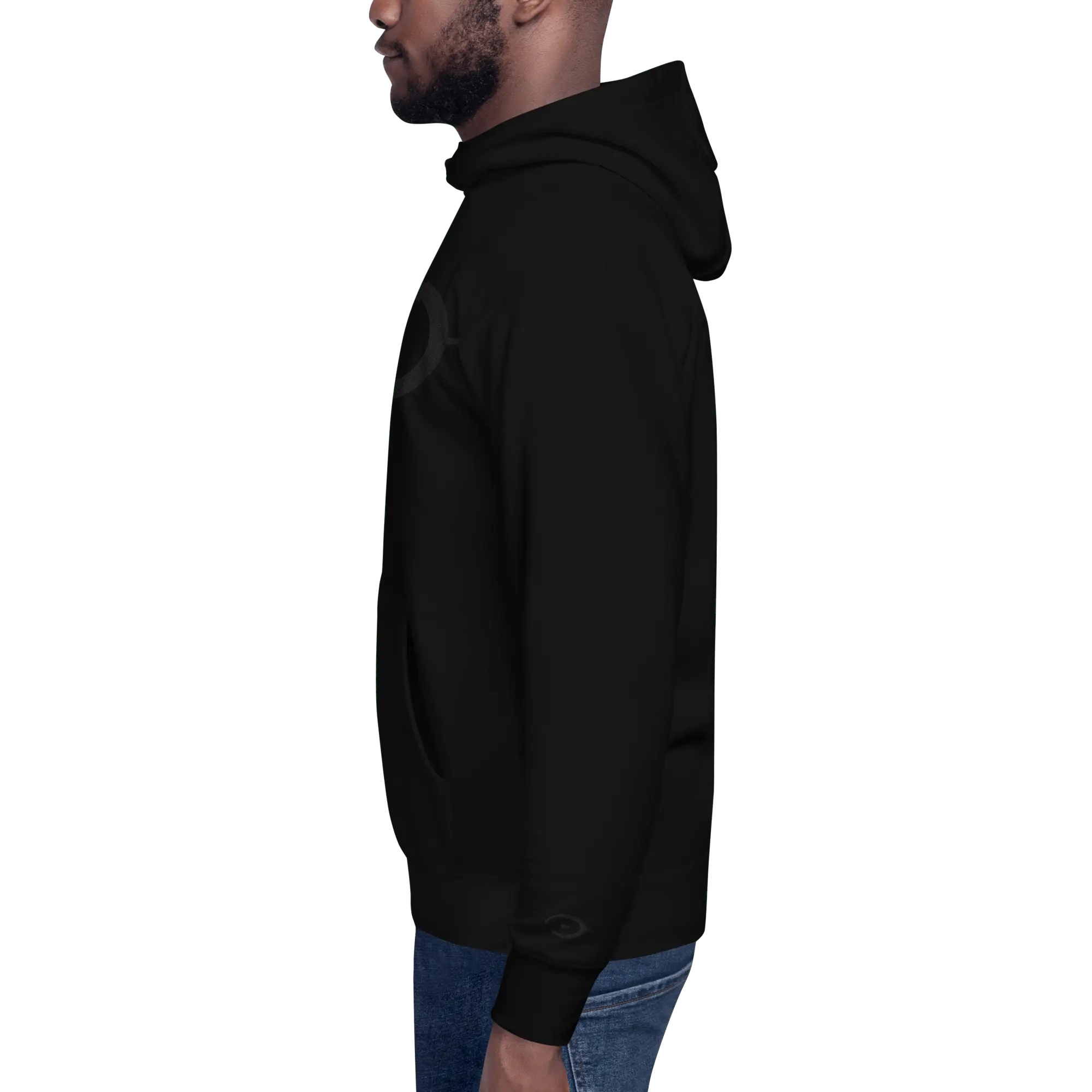 Embroidered Unisex Hoodie - Black Hoodie With Pouch Pocket | Soft Cotton Blend