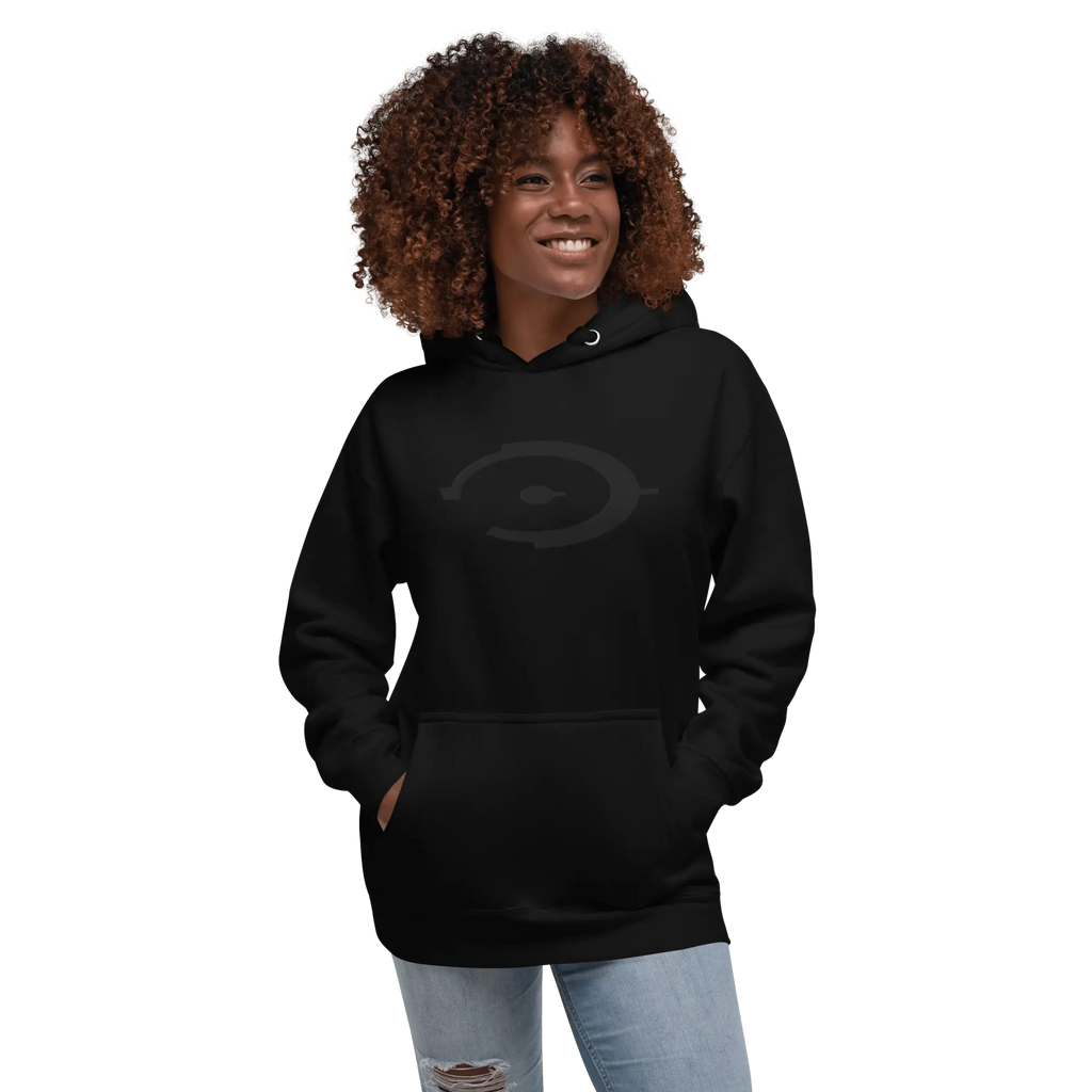 Embroidered Unisex Hoodie - Black Hoodie With Pouch Pocket | Soft Cotton Blend