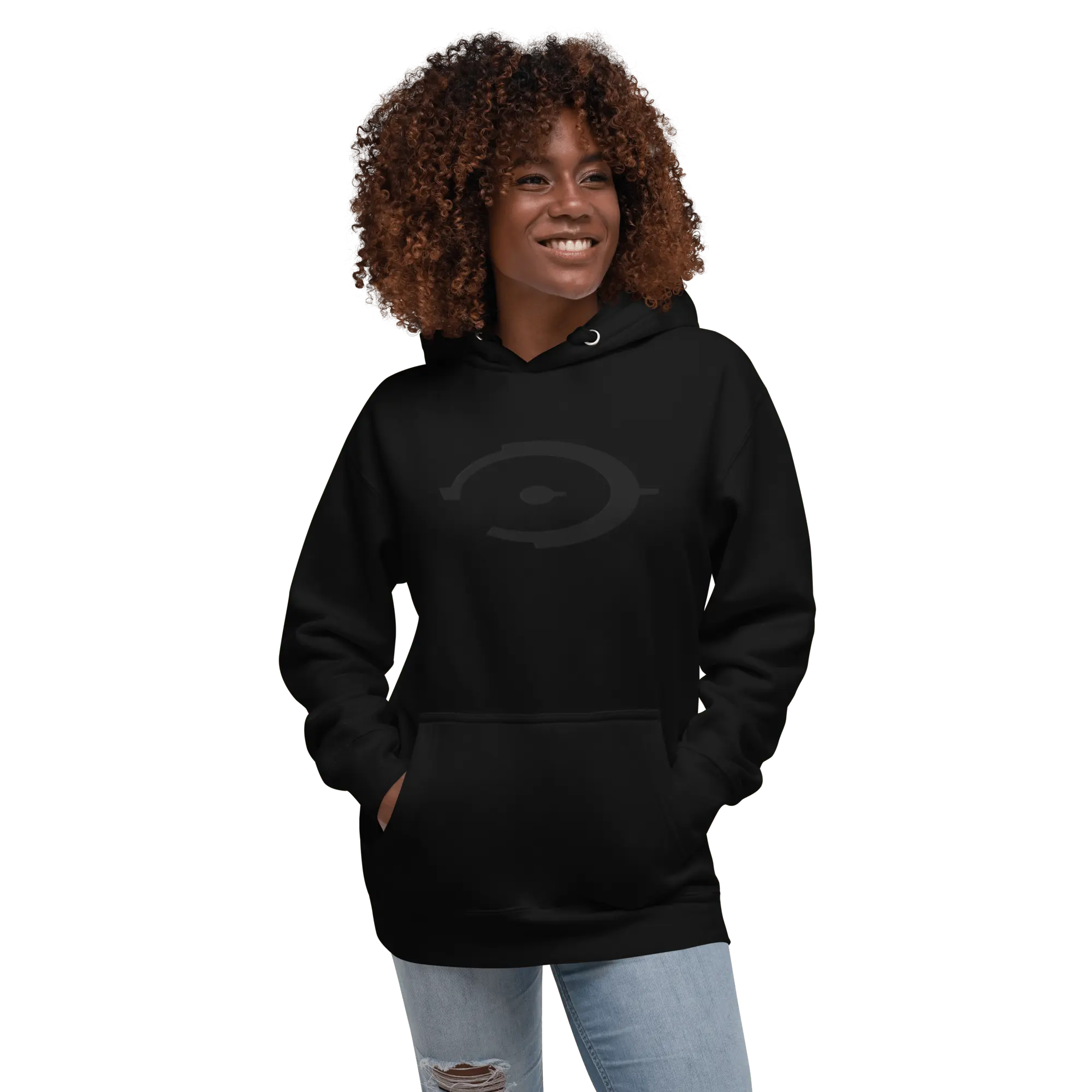 Embroidered Unisex Hoodie - Black Hoodie With Pouch Pocket | Soft Cotton Blend
